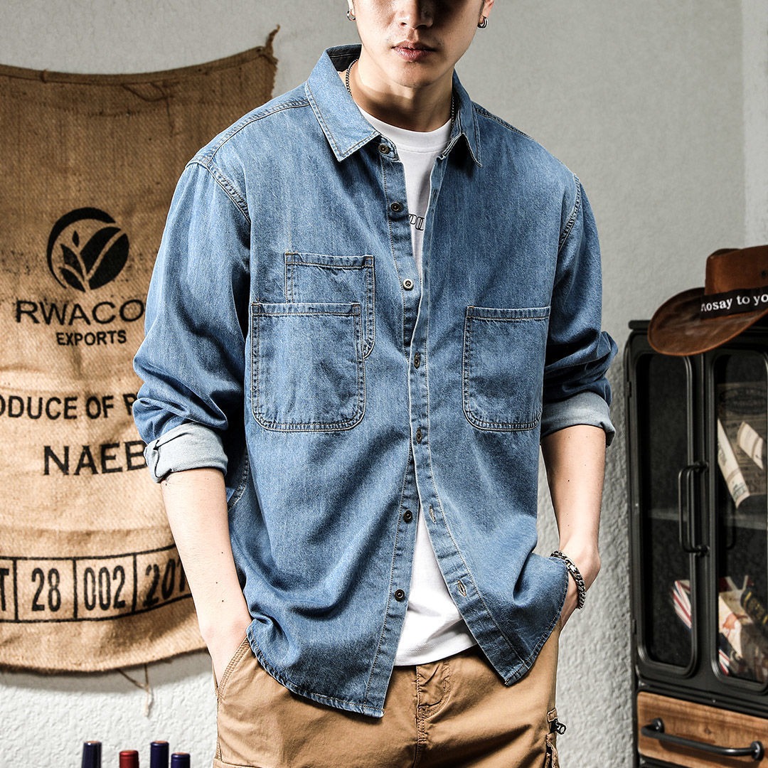 Winter Clothing Matching - Spring Ruffian Handsome Denim Tooling Long-sleeved