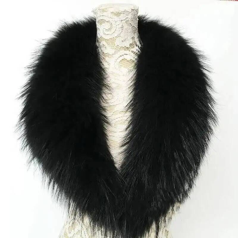 Natural Raccoon Fur Collar Rea - Winter Clothing Matching review and price