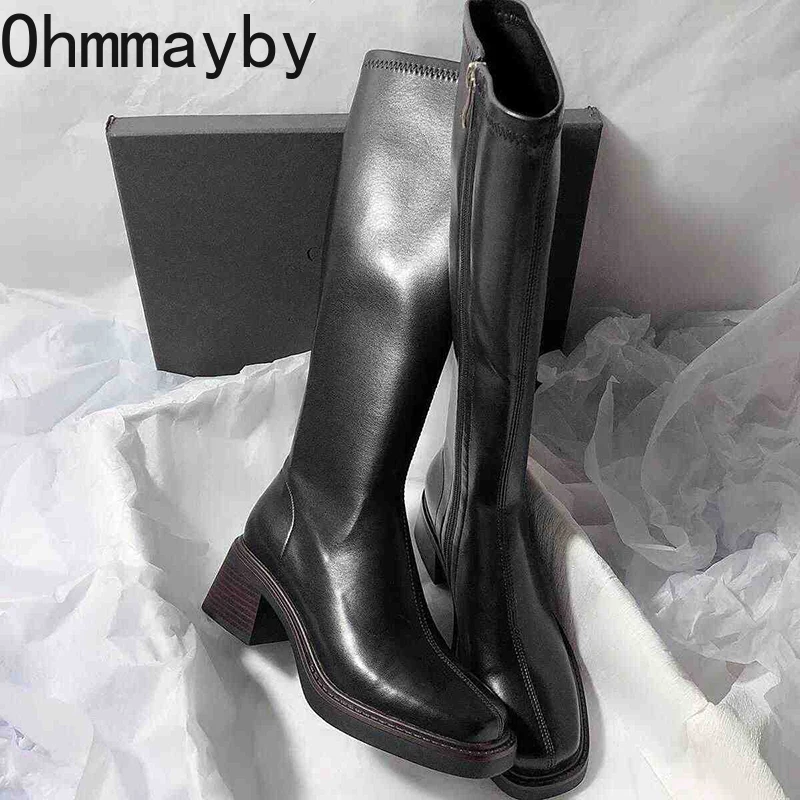 Vintage Thick Heel Women Knee  - Winter Clothing Material review and price