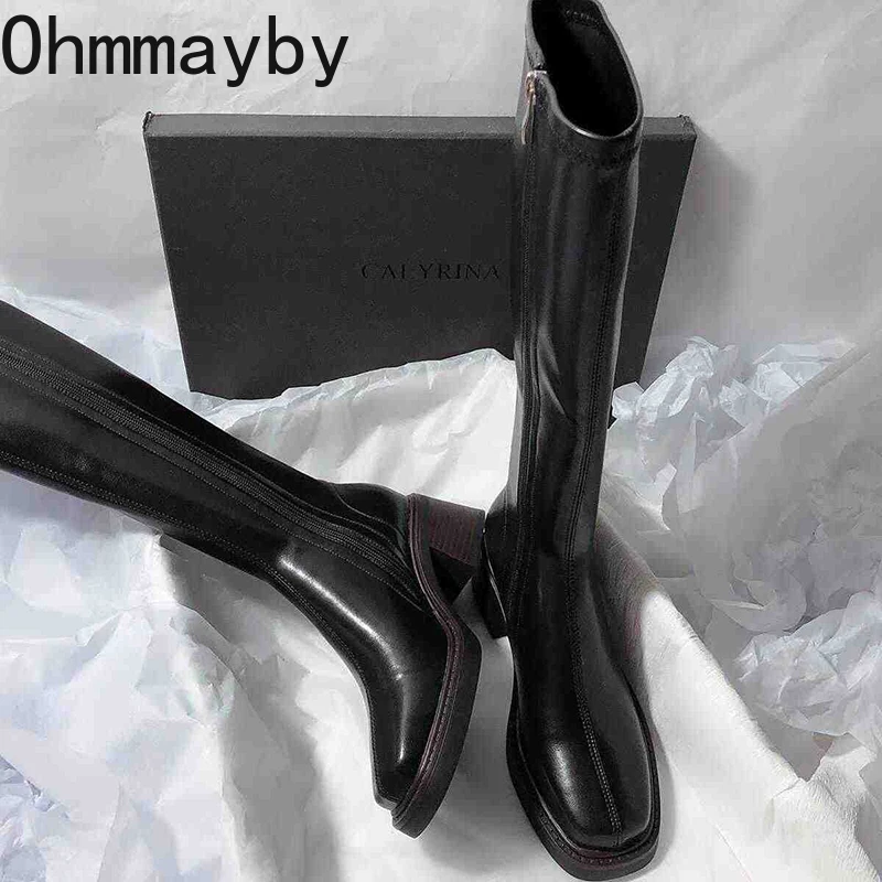 Vintage Thick Heel Women Knee  - Winter Clothing Material review and price