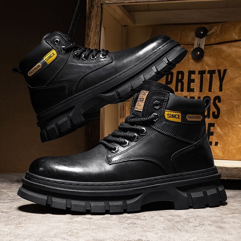 Vintage Men Platform Ankle Boo - Winter Clothing Material review and price