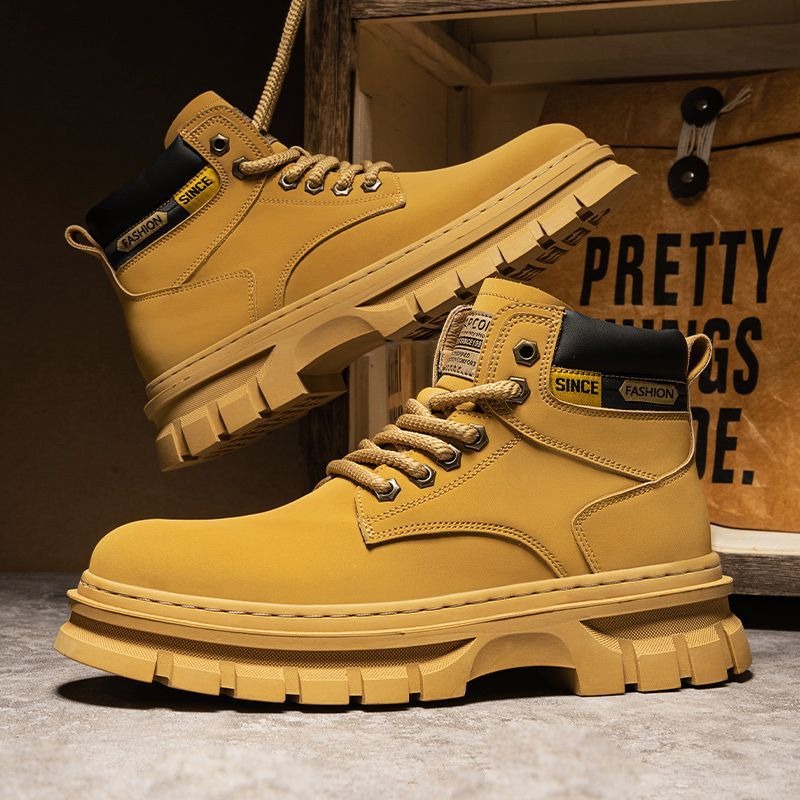 Vintage Men Platform Ankle Boo - Winter Clothing Material review and price