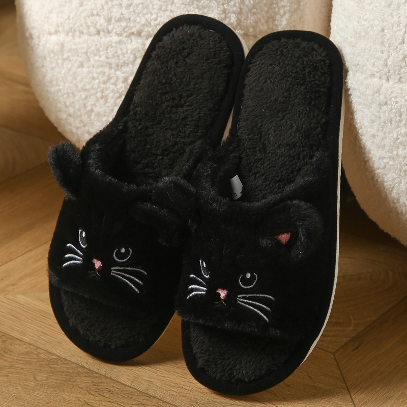 Cute Cat Plush Flip Flops For  - Winter Clothing Material review and price