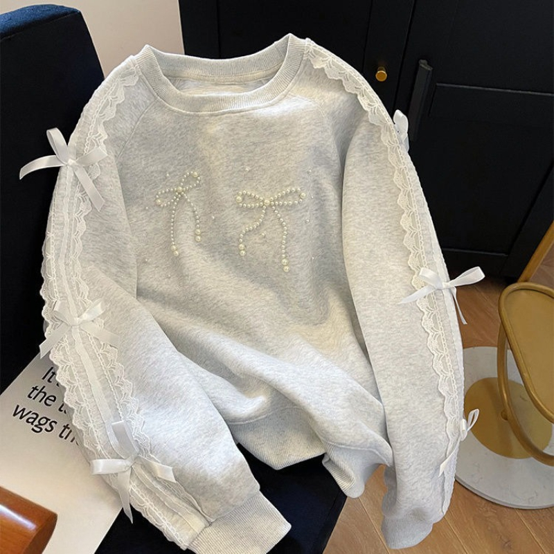 Round Neck Pearl Women's Sweat - Winter Clothing Essentials For Women review and price