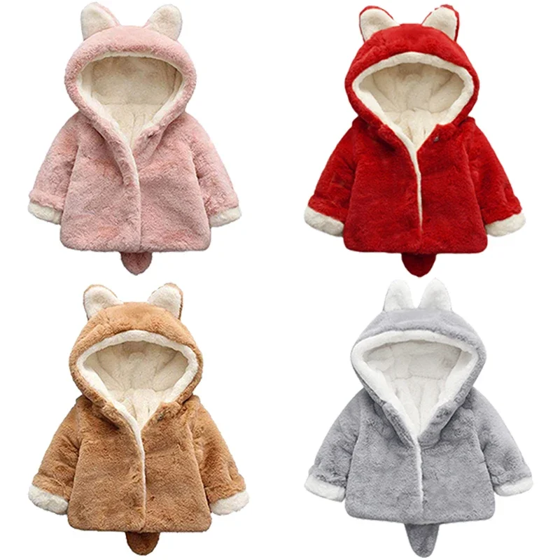 Cute Cat Ears Plush Baby Jacke - Winter Clothing Toddler review and price