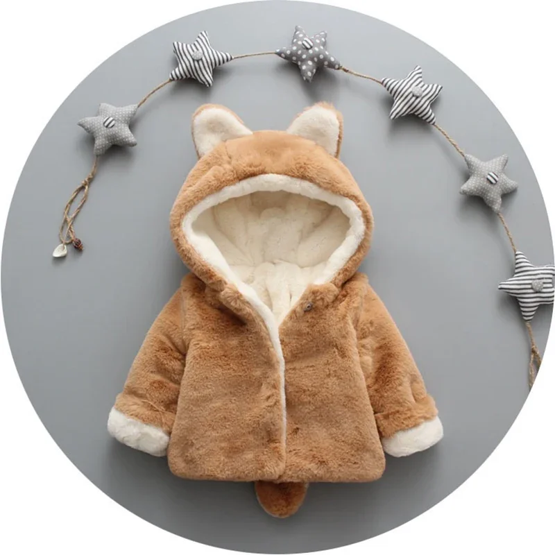 Cute Cat Ears Plush Baby Jacke - Winter Clothing Toddler review and price