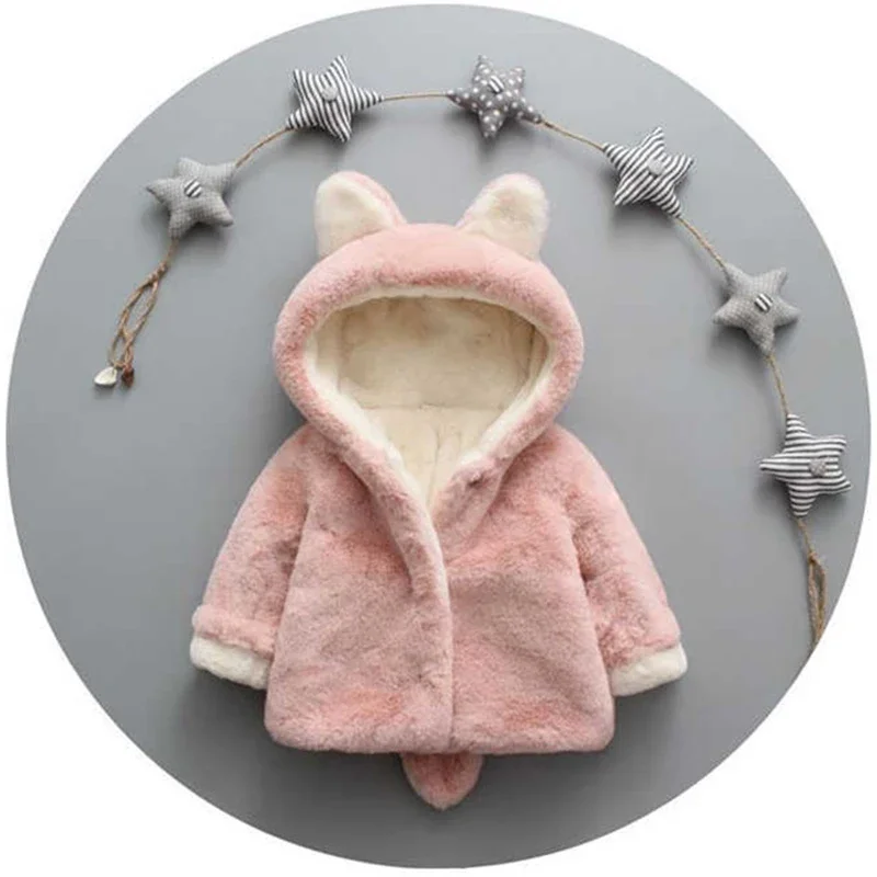 Cute Cat Ears Plush Baby Jacke - Winter Clothing Toddler review and price