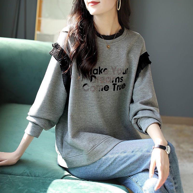 Loose Grey Woman Pullover Tops - Winter Clothing Essentials For Women review and price