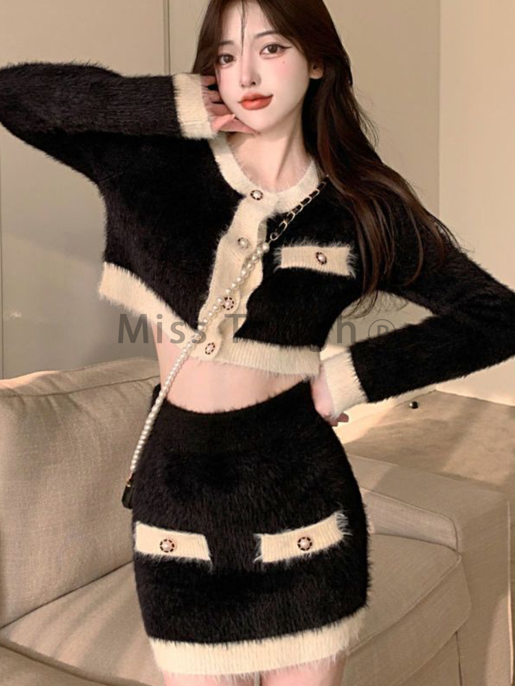 Winter Fluffy Knit 2 Piece Set - Winter Clothing Sales review and price